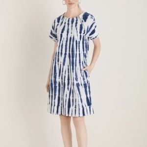 Chicos Pima Cotton Zipper Tie-Dye Dress